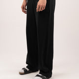 Wide-leg sweatpants - Black