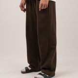 Wide-leg sweatpants - Night brown
