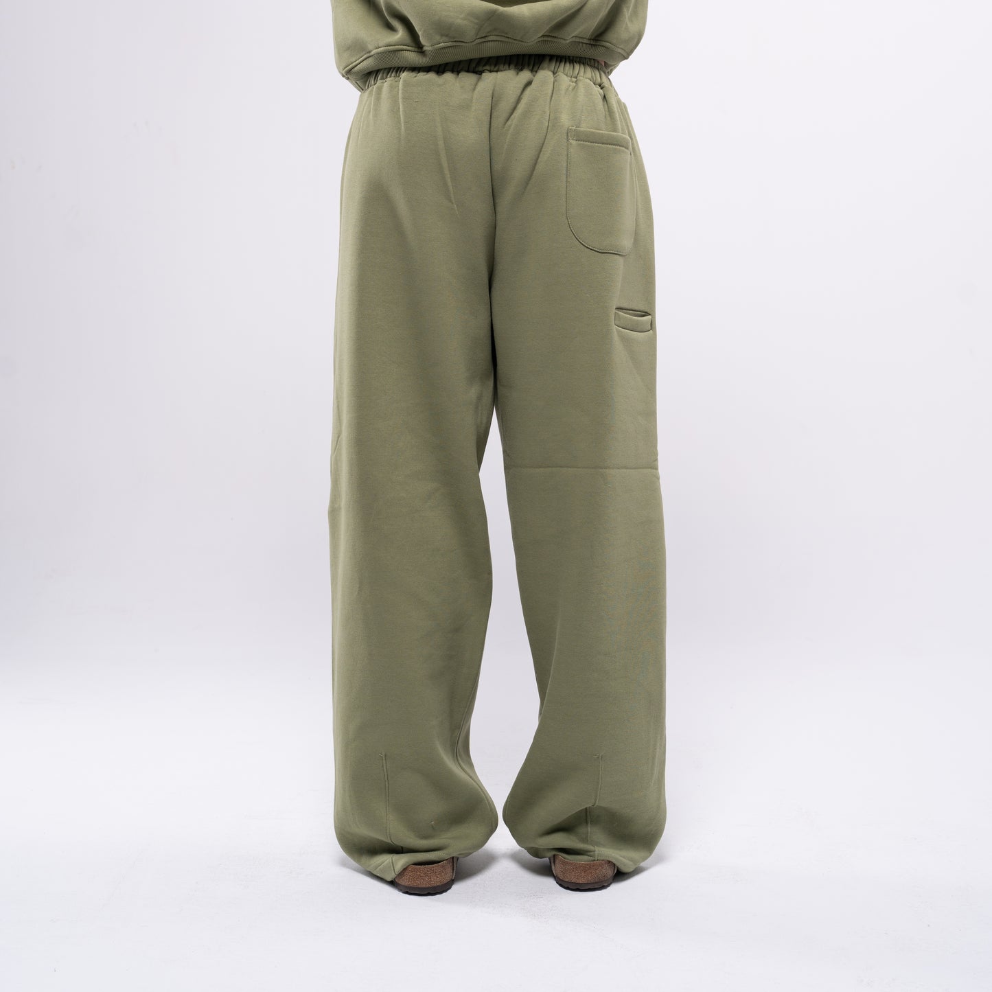 Semi-striped forest green sweatpants