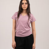 V-neck t-shirt - Dusty rose