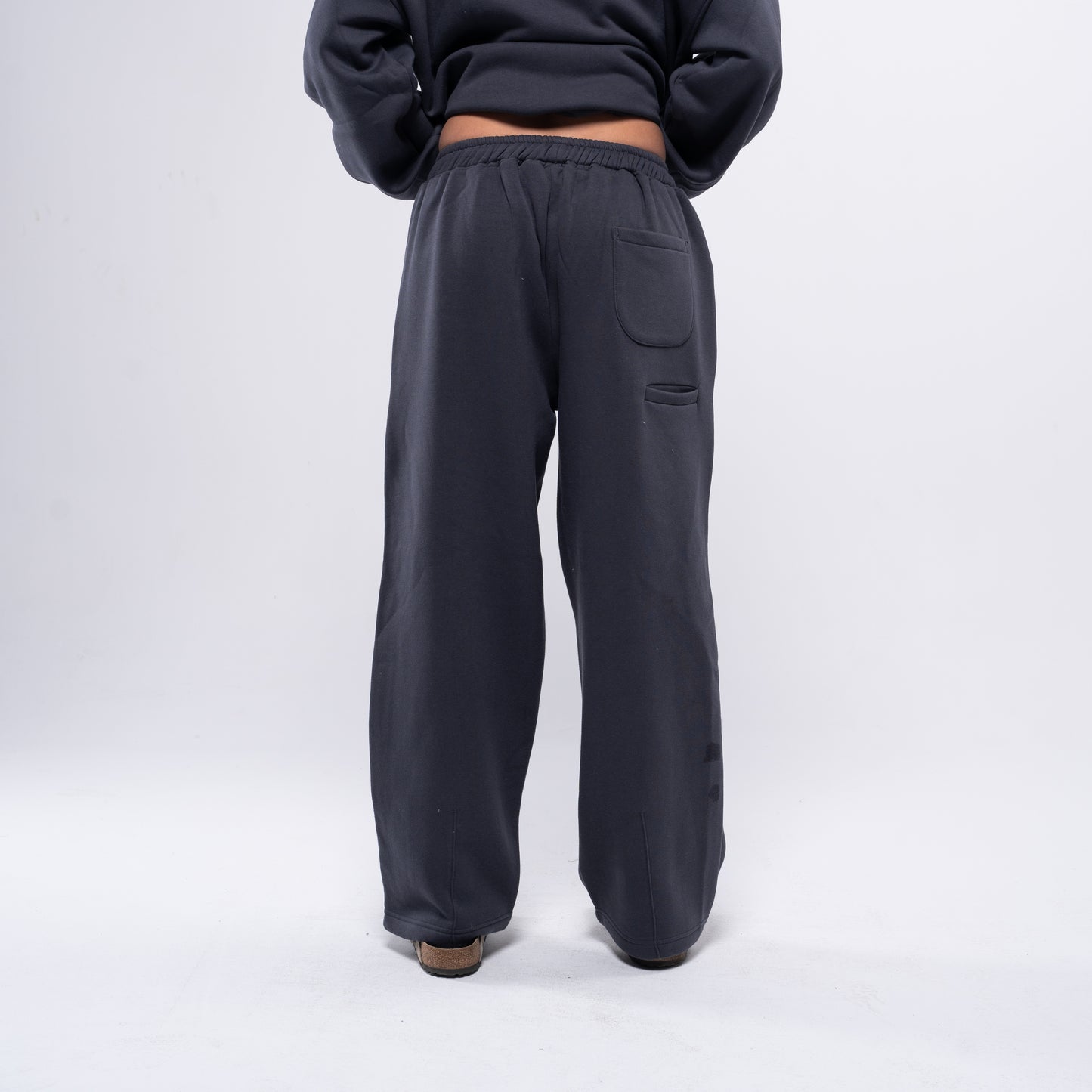 Semi-striped charcoal sweatpants