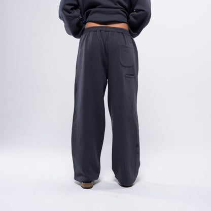 Semi-striped charcoal sweatpants