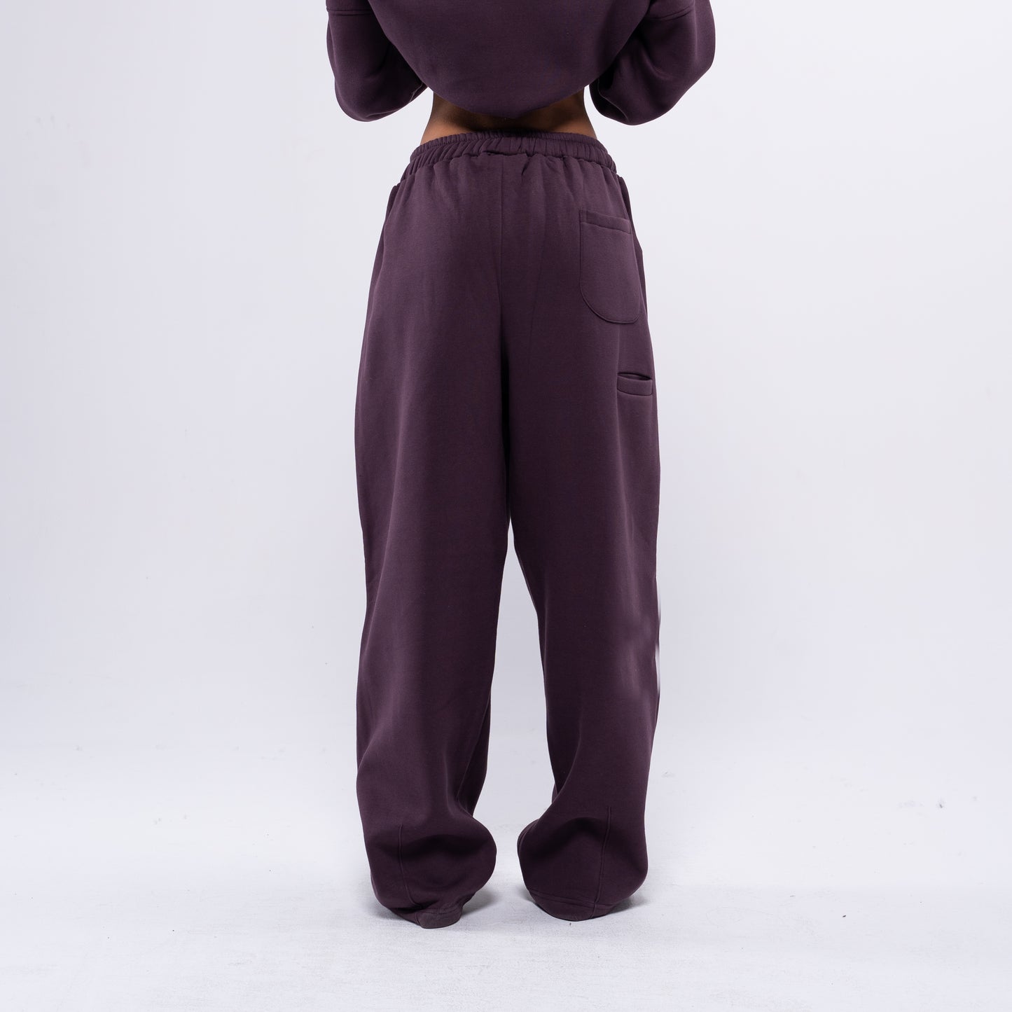 Semi-striped plum sweatpants