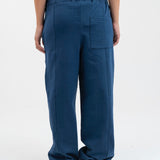 Double striped sweatpants - Midnight blue