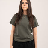 Mid-weight regular t-shirt - Olive green