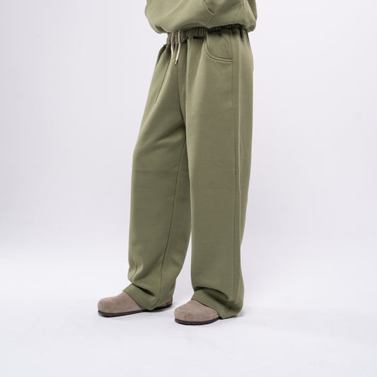 Semi-striped forest green sweatpants