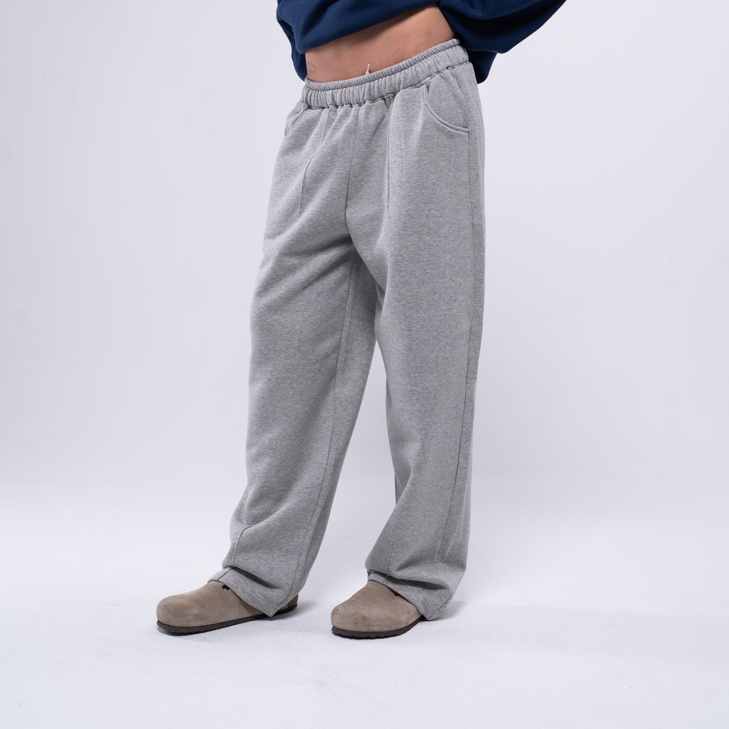 Semi-striped grey sweatpants