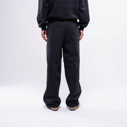 Semi-striped black sweatpants