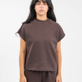Interlock sleeveless t-shirt - Deep brown