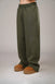 Front seam olive green sweatpants