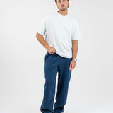 Double striped sweatpants - Midnight blue