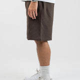 French terry shorts - Night brown