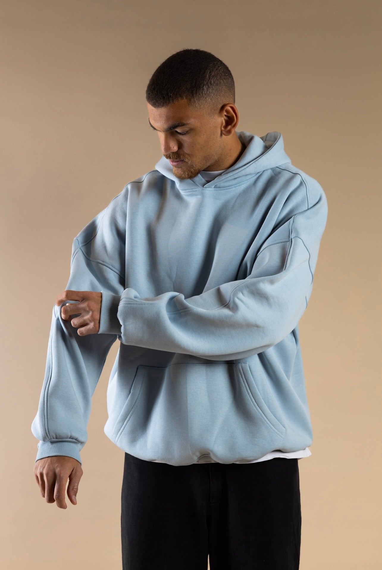 Baby blue discount hoodie for men