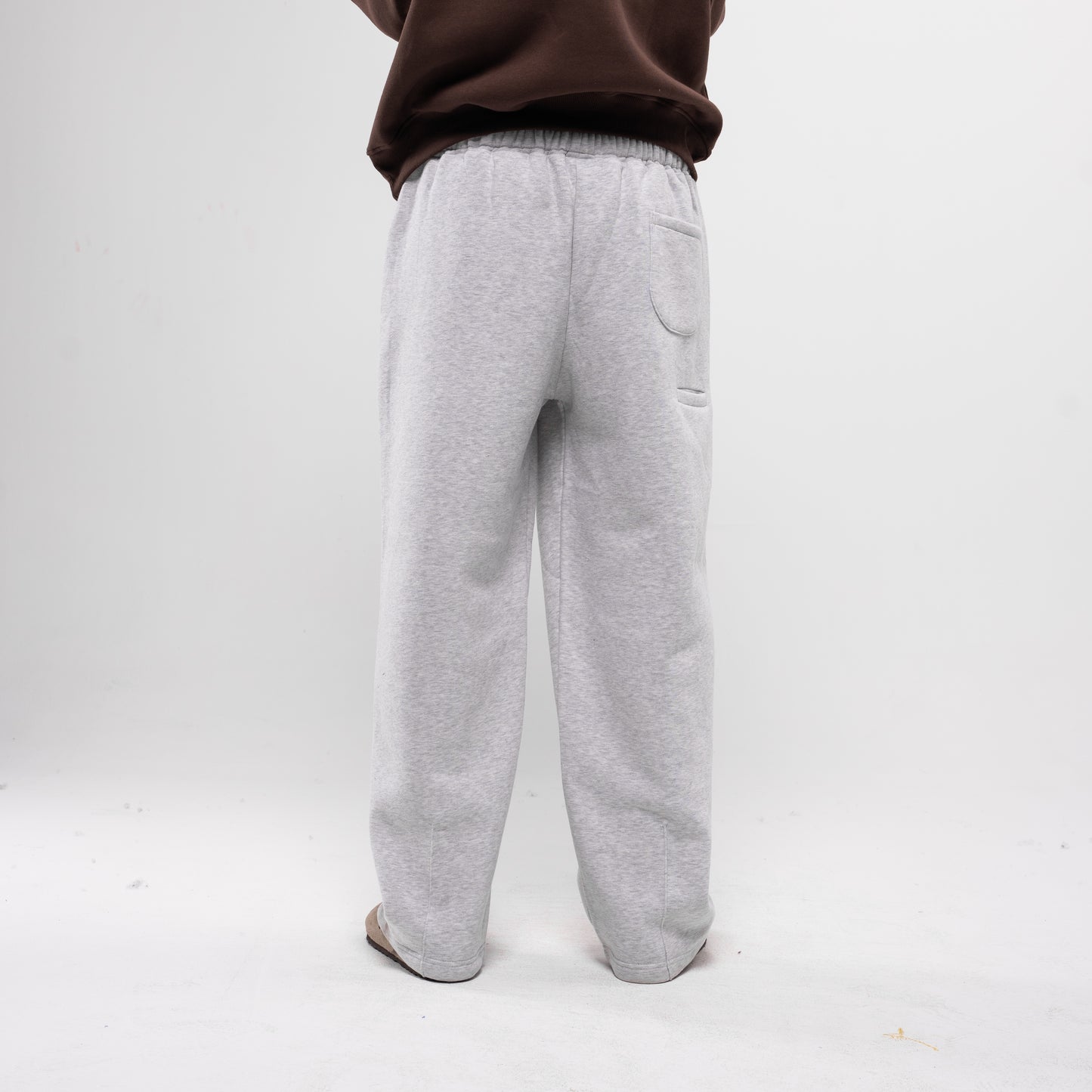 Semi-striped heather grey sweatpants