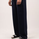 Wide-leg sweatpants - Navy blue