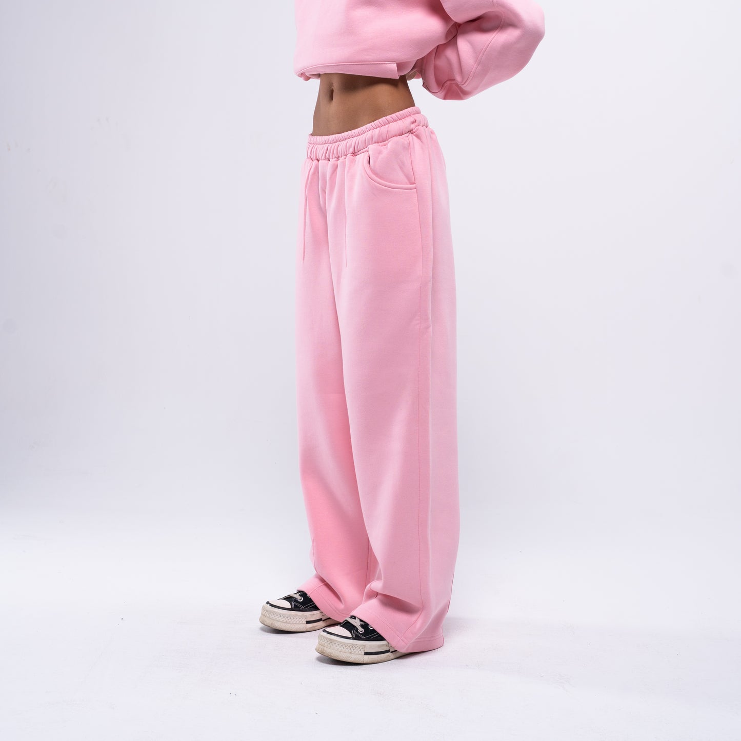 Semi-striped pink sweatpants