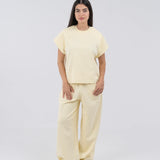 Interlock sleeveless t-shirt - Pastel yellow