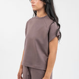 Interlock sleeveless t-shirt - Deep taupe