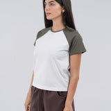 Two tone t-shirt - Olive green