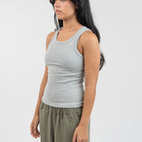 Ribbed tank top - Heather grey