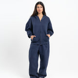 Zip-Up hoodie - Navy blue