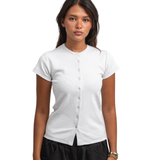 Ribbed buttons top