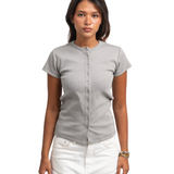 Ribbed buttons top