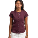 Ribbed buttons top