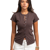 Ribbed buttons top