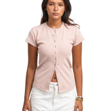 Ribbed buttons top