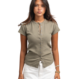 Ribbed buttons top
