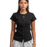 Ribbed buttons top