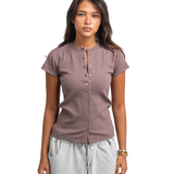 Ribbed buttons top