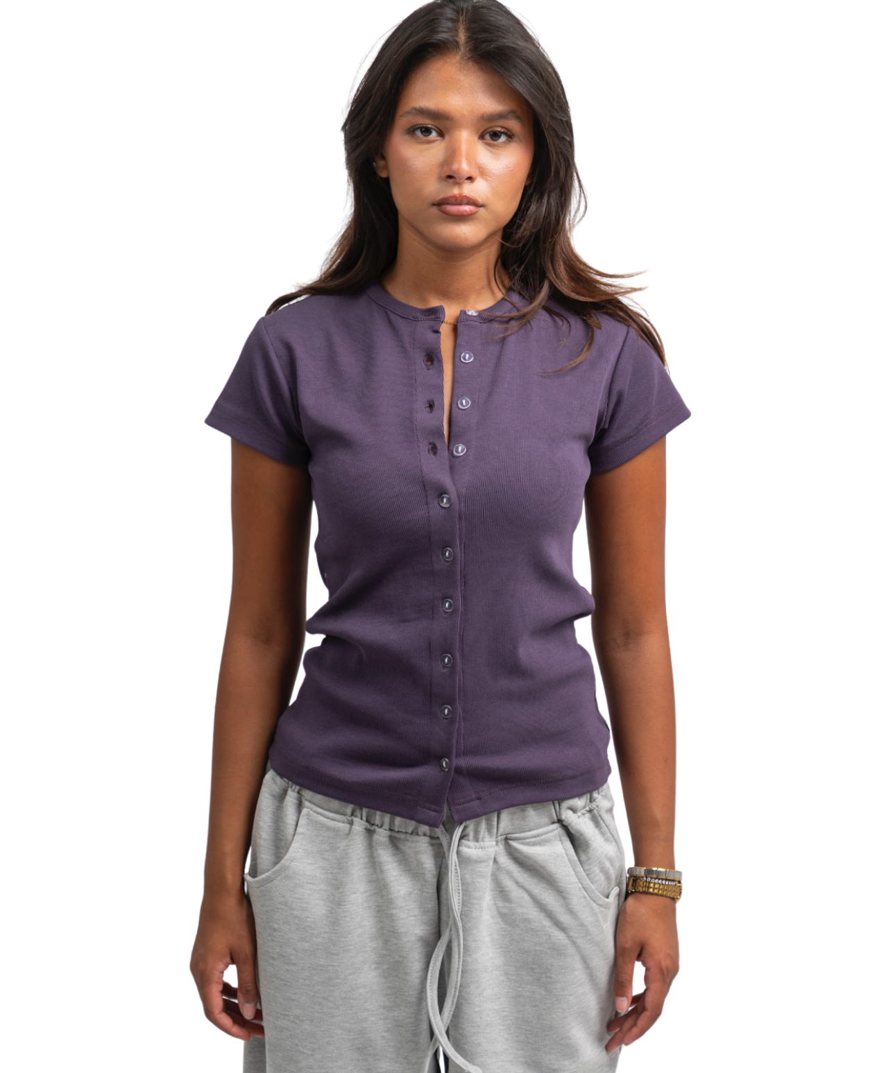 Ribbed buttons top