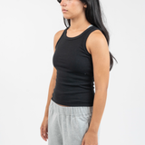 Ribbed tank top - Black
