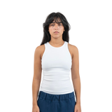 Ribbed tank top - White