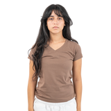 V-neck t-shirt - Brown