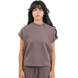 Interlock sleeveless t-shirt - Deep taupe