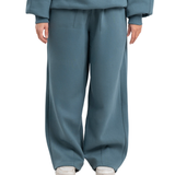 Semi-striped sweatpants - Teal green